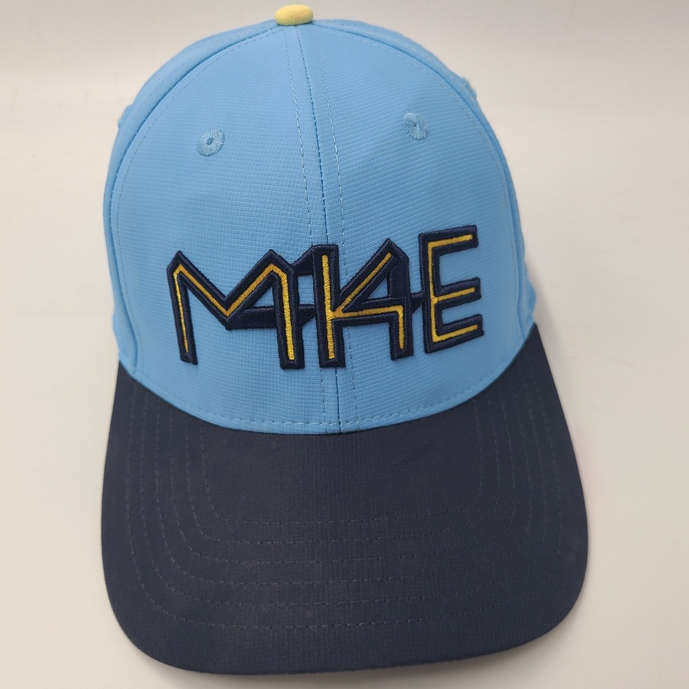 Milwaukee Brewers Hat Snapback OC Sports Blue MLB Baseball City Connect Logo MKE